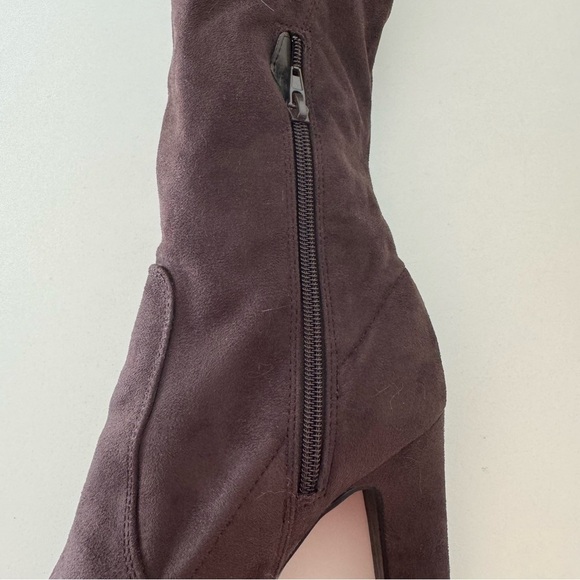 Unisa Sanyia Brown Micro Suede Over the Knee High Heel Boots Size 10 - Picture 5 of 12